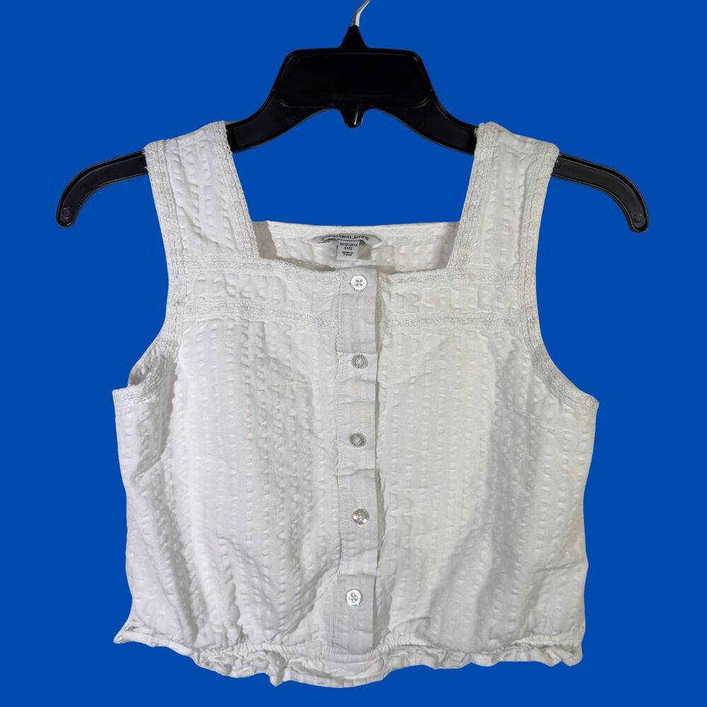 Calvin Klein Cropped Tank Top Women’s Size Small White Lightweight Knit Casual